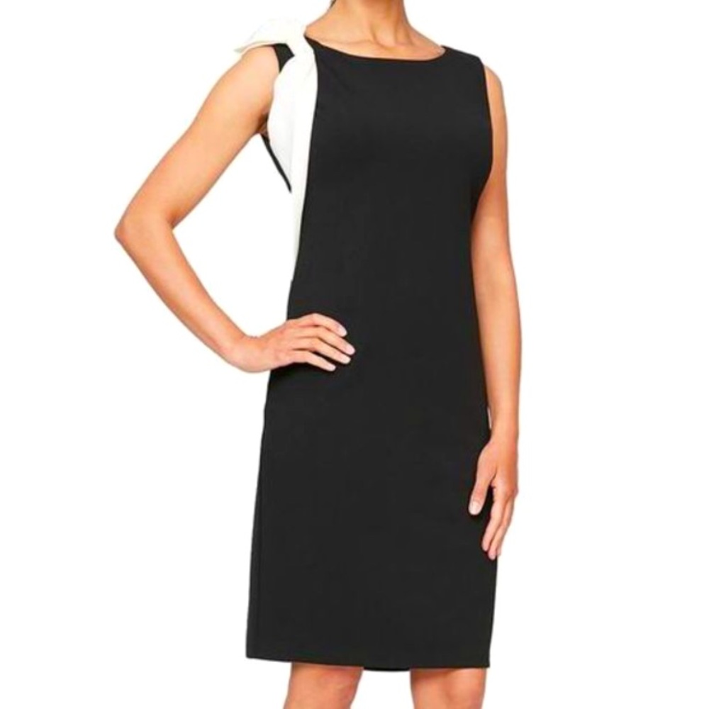 SLNY Bow Accent Sleeveless Sheath Dress Size 16